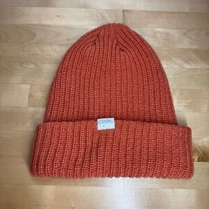 Coal Headwear The Eddie Beanie Rust Orange Upcycled Cotton Rib Knit Hat OSFM